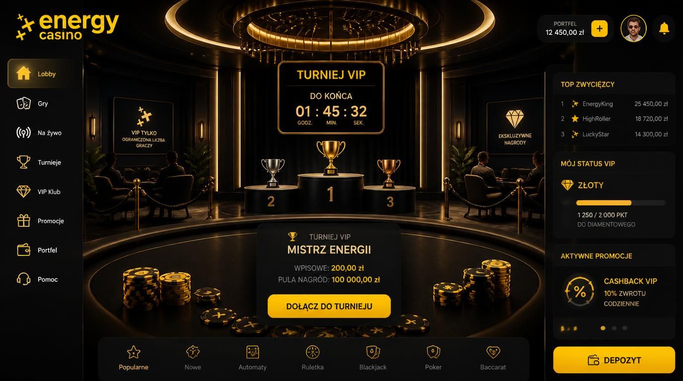 ekskluzywny turniej VIP w EnergyCasino dla mniejszej grupy graczy