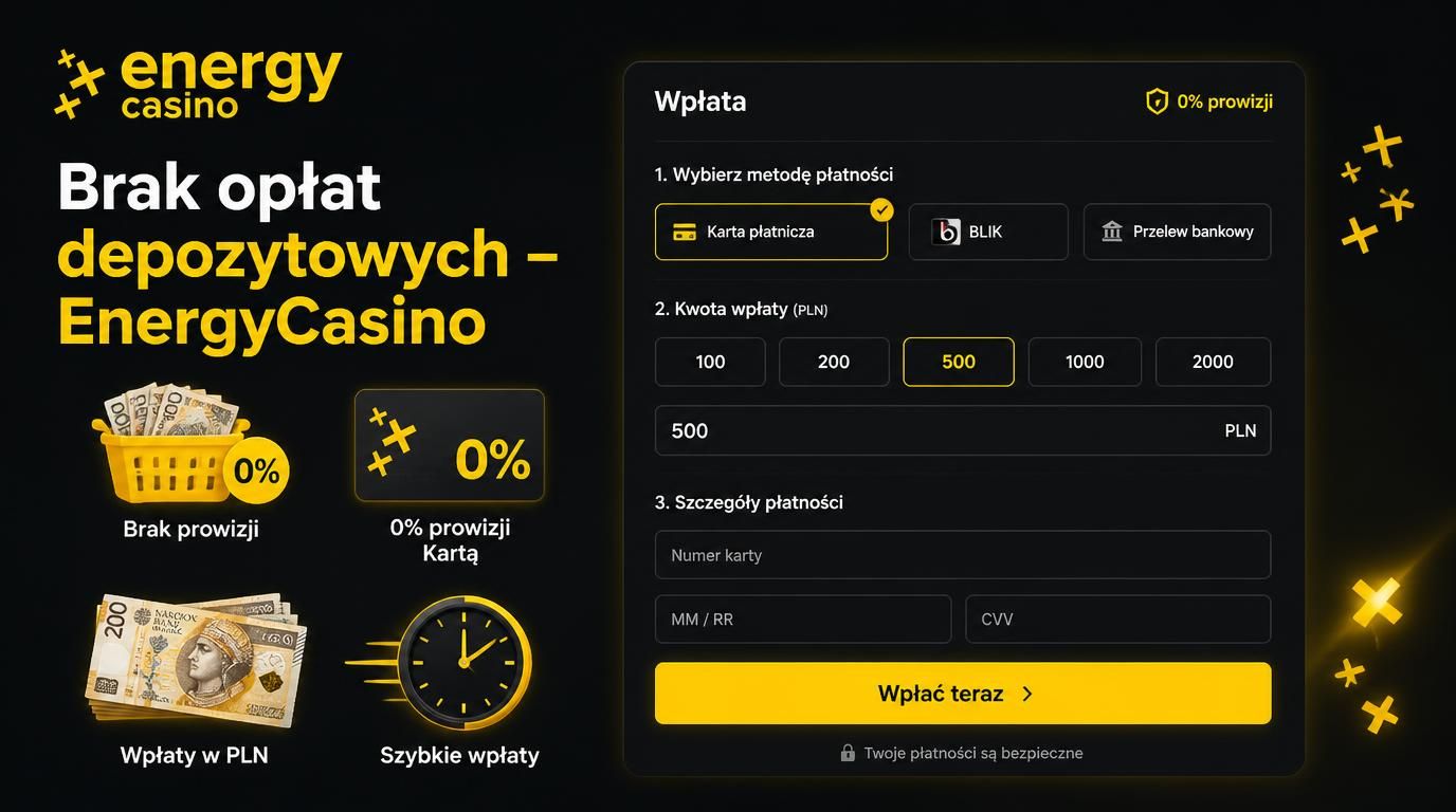 Ikona prowizji z przekreśloną liczbą 0%, karta bankowa, symbole waluty złoty