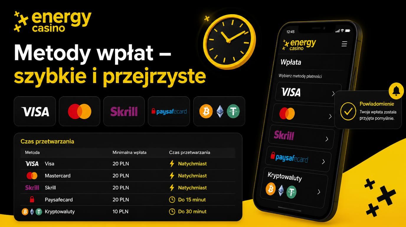 Ikony metod płatności, zegar, kryptowaluty, tabela czasu realizacji